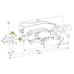 Łącznik hydrauliczny kat.3 562+185mm bez przegubu fi25