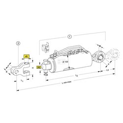 Łącznik hydrauliczny kat.4 594+183mm bez przegubu fi32