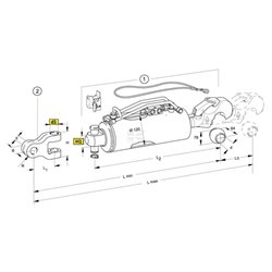 Łącznik hydrauliczny kat.4 659+248mm bez przegubu fi32