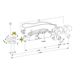Łącznik hydrauliczny kat.2 553+230mm bez przegubu fi20