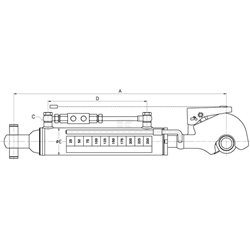 Łącznik hydrauliczny kat.3 565+185mm bez przegubu fi25