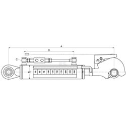 Łącznik hydrauliczny kat.3/3 640mm+300 5,8/7,8t