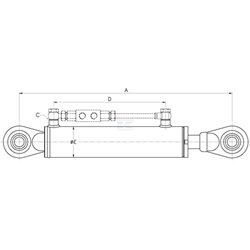 Łącznik hydrauliczny kat.1/1 340mm+100 2,5/4t