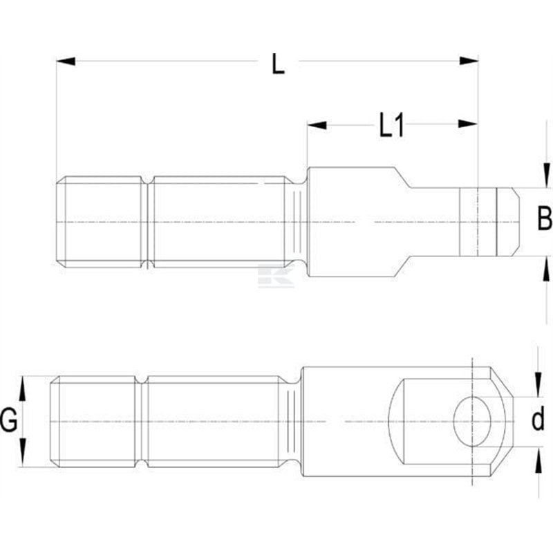 Główka widełki otwór /20,0mm/ gwint lewy 30x3.0