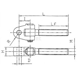 Główka widełki otwór /25,4mm/ gwint prawy 30x3.0