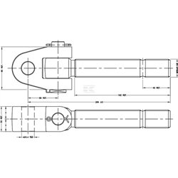 Główka widełki otwór /25,4mm/ gwint lewy 30x3.0
