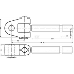 Główka widełki otwór /19,0,mm/ gwint lewy 30x3,5