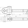 Główka widełki otwór /19,0,mm/ gwint lewy 30x3,5