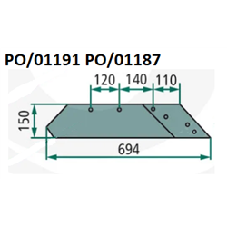 Lemiesz z dłutem, lewy PO/01191 1069/52-200/0, korpus ZX 