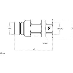 Szybkozłacze suchoodcinające wtyczka ISO 12,5 wew. 3/4" Bsp