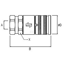 Gniazdo suchoodcinające 3/4" gwint wew. BSPP 1", Faster  FFH12 1GAS F