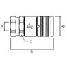 Gniazdo suchoodcinające 3/4" gwint wew. BSPP 1", Faster  FFH12 1GAS F