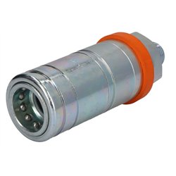 Szybkozłącze hydrauliczne, rodzaj złączki: gniazdo, typ złączki: push in (z reduktorem ciśnienia) norma ISO: 8434-6 70l/min.