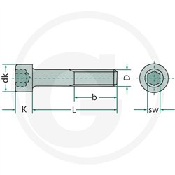 Śruba z łbem walcowym M16x80 DIN 912