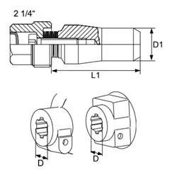 Stożek zaciskowy Walterscheid 2i1/4" L-59,5mm fi19,8