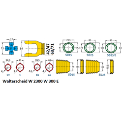 Widłak zew. ASGE serii 2300 1i⅜‘‘ Z6 krzyżaka 27x75, Walterscheid 21.83.30, 1133834