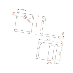 Uchwyt zęba, 70 x 12 mm, rama 60 x 60 mm