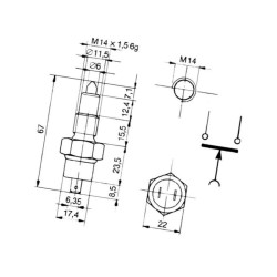 Czujnik mechaniczny M14x1,5 hamowania 3304290M91 Cobo