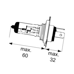 Żarówka P43t 12V H4 60/55W Safra 8713749000416