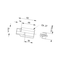 Złączka śrubowa wkręcana 1/2" TC92722 Di Natale-Bertelli TC92722