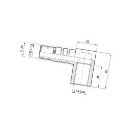 Złączka śrubowa wkręcana 3/4"- TC91290 Di Natale-Bertelli TC91290