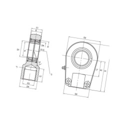 Ucho siłownika fi50mm gwintem wew. M45x1,5 R Mac Power 8719607106726