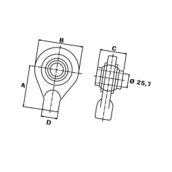 Element kulisty spawany 25.7 KR dł.  40 mm