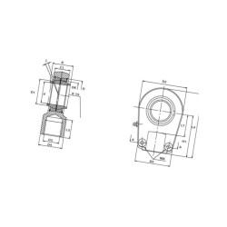 Ucho siłownika fi25mm gwintem wew. M20x1,5 R Mac Power 8719607106788
