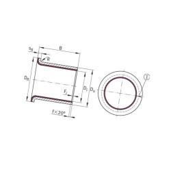 Tulejka ślizgowa 15x17/23x12 z kołnierzem INA/FAG 4012802618938