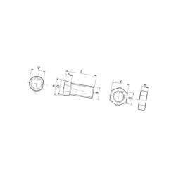 Śruba stożkowa jednostronnie ścięta, M14 x 45 mm kl. 10.9 z nakrętką