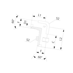 Przyłącze panelowe 90° 3/8"BSP MM9006BH Alfagomma MM9006BH
