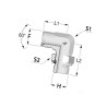Przyłącze 90 stopni, gwint przyłącza 1/2"BSP-gwint złącza 3/4"BSP Alfagomma 170901208K