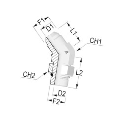 Przyłącze 45 stopni, gwint przyłącza 7/8"UNF-gwint złącza 7/8"JIC Alfagomma 1544514