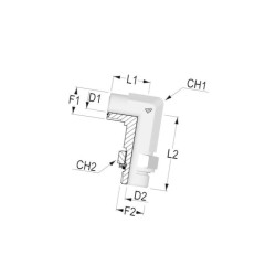 Przyłącze 90 stopni, gwint przyłącza 1/2"BSP-gwint złącza 11/16"ORFS Alfagomma 168B1108