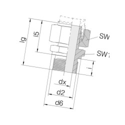 Przyłącze E, gwint przyłącza 18x1,5-gwint złącza 18x1,5-12L Voss 13012LM18