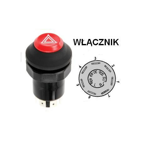 Włącznik świateł awaryjnych, 6000102320, 7700004827, 001002104,89520C91 Pneutron 8716106755288