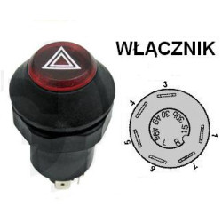 Włącznik świateł awaryjnych, 00080540420, 276591100, 00099973480 Pneutron 8716106755202