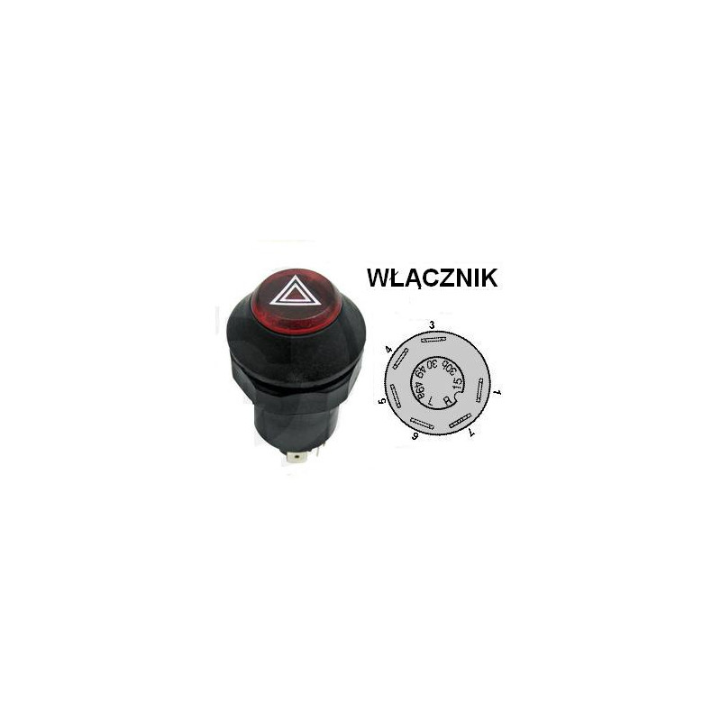 Włącznik świateł awaryjnych, 00080540420, 276591100, 00099973480 Pneutron 8716106755202