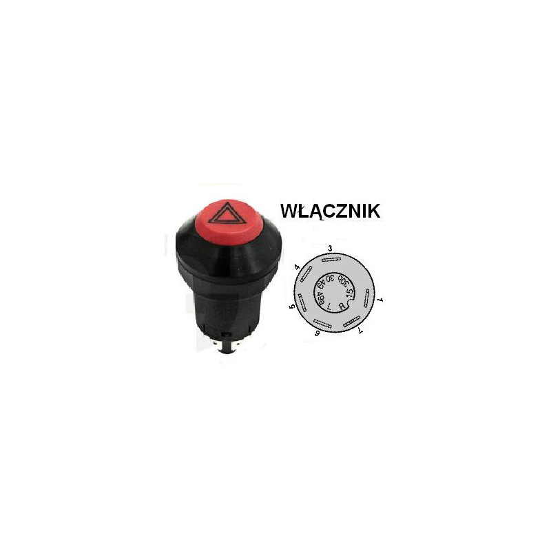 Włącznik świateł awaryjnych, 6000102320, 7700004827, 7704001115 Pneutron 8716106755189