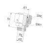 Złącze hydrauliczne BA, gwint zewnętrzny M22x1,5 -nakrętka M45x2,0 ; 15L-35L Voss REDSD3515L