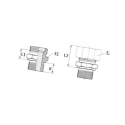 Przyłącze A, gwint przyłącza 1.1/4"BSP-gwint złącza 52x2,0 -38S Voss 10138SR114A