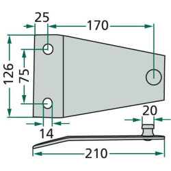 UCHWYT NOŻYKA KOSIARKI KM3.21/S DEUTZ FAHR (PZ0243KO)