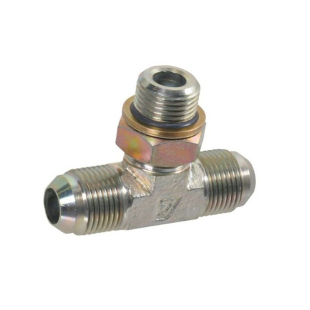 Przyłącze trójnikowe poziome, gwint przyłącza 1/4"BSP-gwint złącza 9/16"JIC Alfagomma 2120904