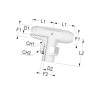 Przyłącze trójnikowe poziome, gwint przyłącza 3/8"BSP-gwint złącza 3/4 "JIC Alfagomma 2121206