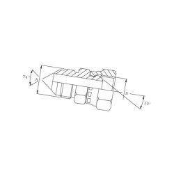 Złącze hydrauliczne BA, gwint zewnętrzny 7/16"JIC -nakrętka 1/2"BSP Burnett & Hillman VNJBW0708