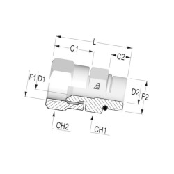 Przyłącze E, gwint przyłącza 1/4"-gwint złącza 9/16"JIC Alfagomma 134B0904