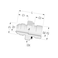 Przyłącze B, gwint przyłącza 3/4"BSP -gwint złącza 1i5/16"JIC Alfagomma 1202112WD