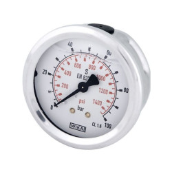 Manometr fi 63 0-100 bar, 1/4" -tył WIKA 5700037708973