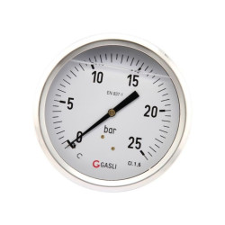 Manometr fi 100 0–25 bar 1/2" tył