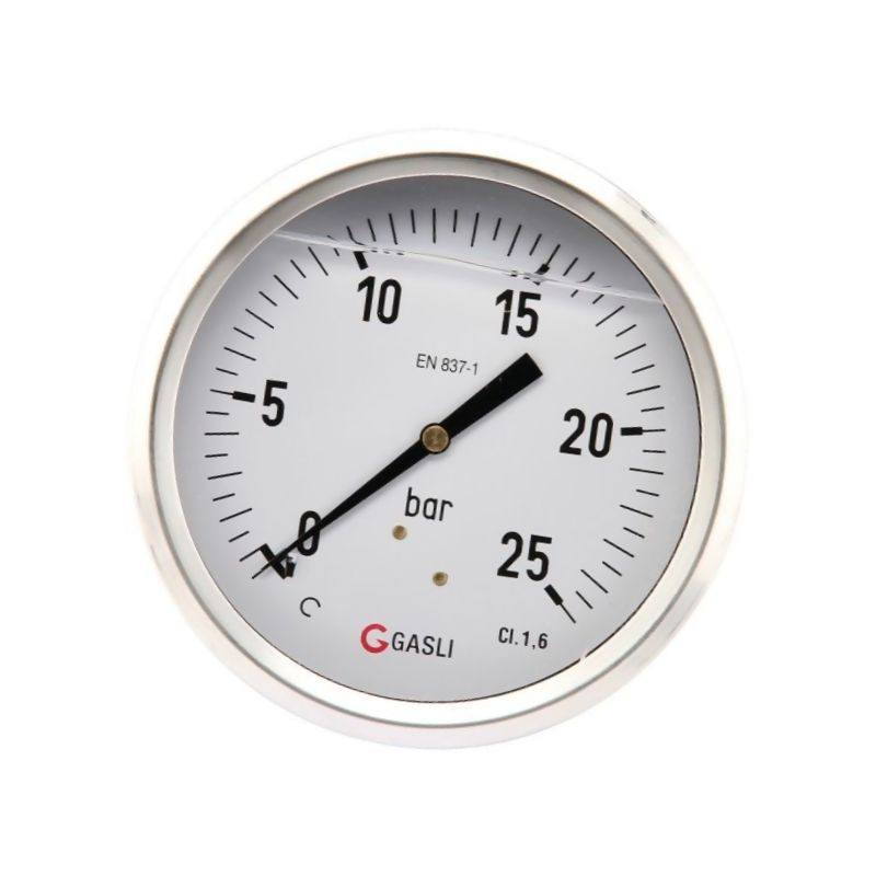 Manometr fi 100 0–25 bar 1/2" tył